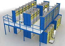 What scenarios can the space-saving mezzanine floor pallet racking be used in?